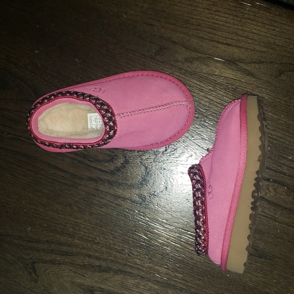 New UGG Pink Kids' Tasman II Slippers Size 7.5 - Picture 5 of 16